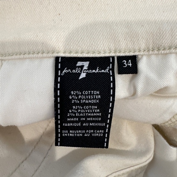 7 For All Mankind Men’s Slimmy Cream Distressed Jeans (34) - Picture 7 of 7